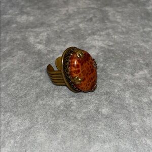 Jan Michaels Vintage Style Fire Agate Statement Ring